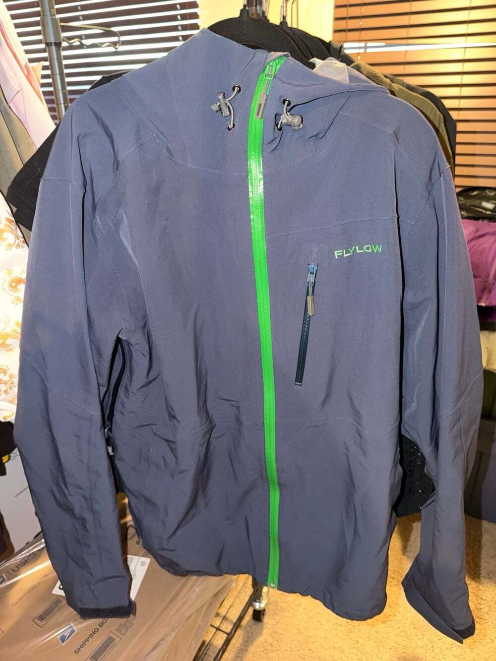 FLYLOW HIGGINS Jacket Large Men's Intuitive Softshell Hooded Full Zip